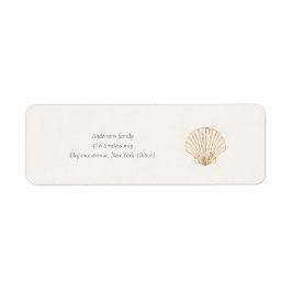 Stylish Coastal Seashell Wedding Address Label Returadress Etikett