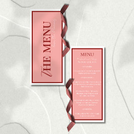 Stylish Contemporary Pink and Red Wedding Meny