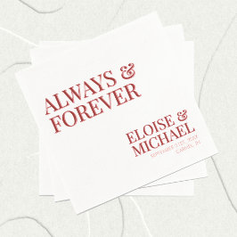 Stylish Contemporary Pink and Red Wedding Pappersservett