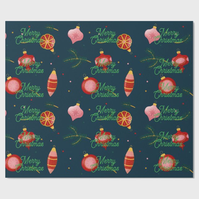 Stylish Dark Blue and Red Minimalist Gift Wrapping Presentpapper (Platt)