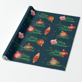 Stylish Dark Blue and Red Minimalist Gift Wrapping Presentpapper