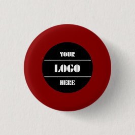 Stylish Dark Red Customizable Round Pinback Button Knapp