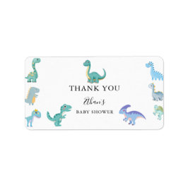 Stylish Dinosaur Baby Shower White Adressetikett