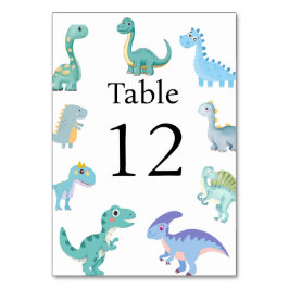 Stylish Dinosaur Baby Shower White Bordsnummer