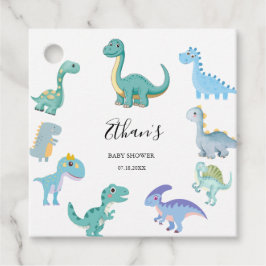 Stylish Dinosaur Baby Shower White Gåvor Etiketter