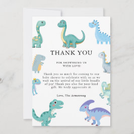 Stylish Dinosaur Baby Shower White Tack Kort