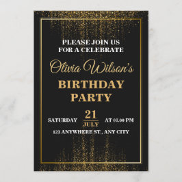 Stylish & Elegant Birthday Party Invitation Inbjudningar