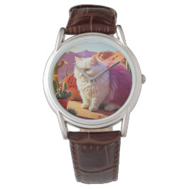 Stylish fluffy cat watch for cat lovers. armbandsur
