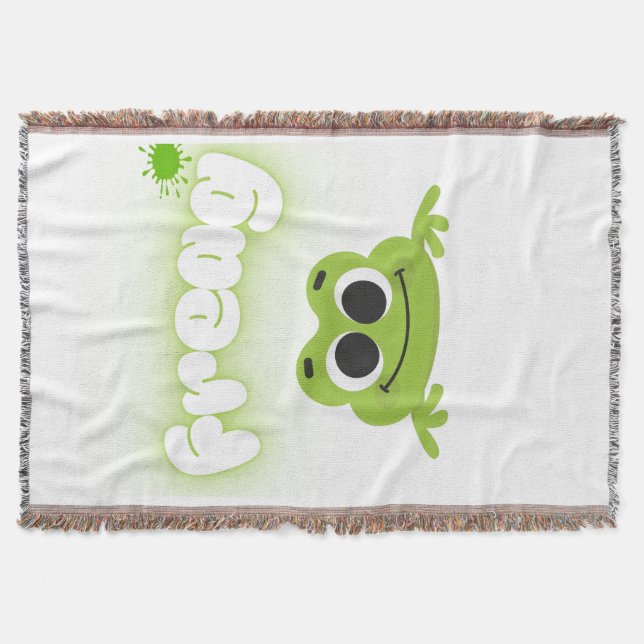 stylish frog themed home blanket filt (Framsidan)