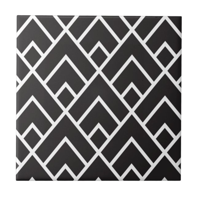 Stylish Geometric Diamond Grid Pattern Kakelplatta (Framsidan)