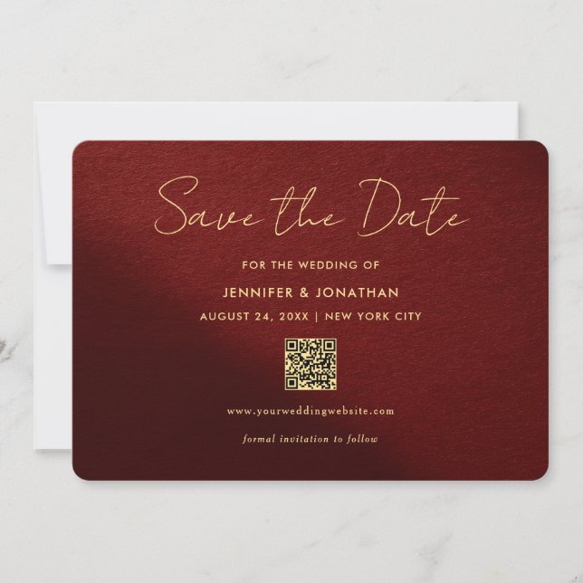 Stylish Gold Calligraphy Script Save The Dates Spara Datumet (Framsida)
