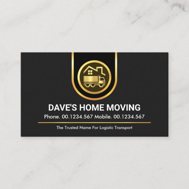 Stylish Gold Curved Border Trucking Visitkort (Framsida)