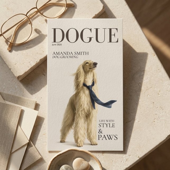 Stylish Golden Afghan Hound Dogue Business Card Visitkort (Skapare uppladdad)