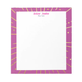 Stylish Goldish Pink Typography Personalized Name Anteckningsblock