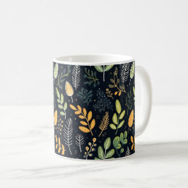Stylish Green and Yellow Foliage Pattern  Kaffemugg