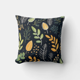Stylish Green and Yellow Foliage Pattern  Kudde