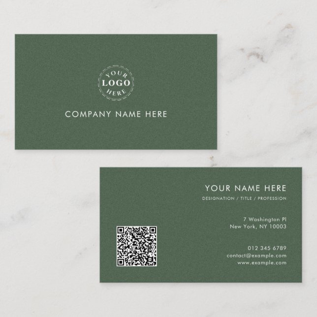 Stylish Green Texture Professional Identity Visitkort (Fram/baksida)