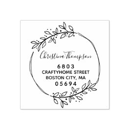 Stylish Greenery Return Address Stämpel