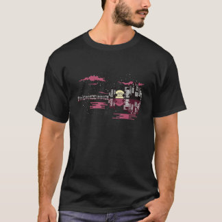 Stylish guitar city graphic t shirt