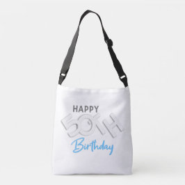 Stylish Happy 50th Birthday Typography Axelväska
