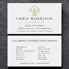 Stylish Home Repairs Construction Contractor Visitkort
