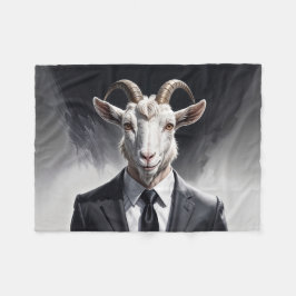 Stylish horned figure in sharp formal attire art fleecefilt