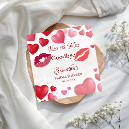 Stylish  Kiss Miss Goodbye Red Lips Bridal Shower Pappersservett