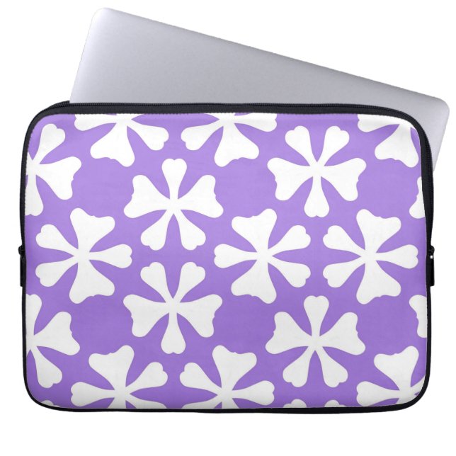 Stylish Lilac Purple and White Geometric Pattern Laptop Fodral (Framsidan)