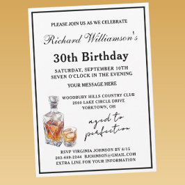 Stylish Men's 30th Birthday Party Classic  Inbjudningar