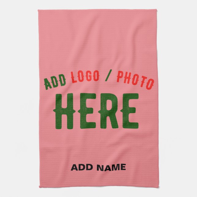 STYLISH MODERN CUSTOM SALMON PINK VERIFIED BRANDED KÖKSHANDDUK (Vertikal)