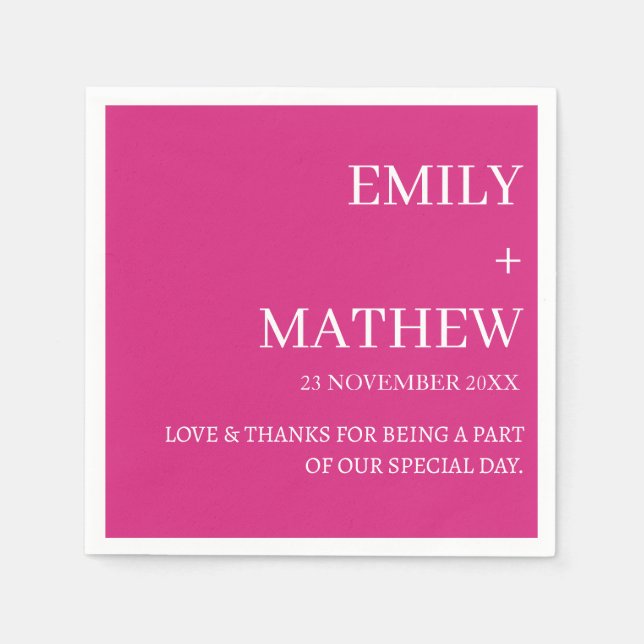 STYLISH MODERN CUSTOMIZED ELEGANT CLASSIC WEDDING  PAPPERSSERVETT (Framsidan)