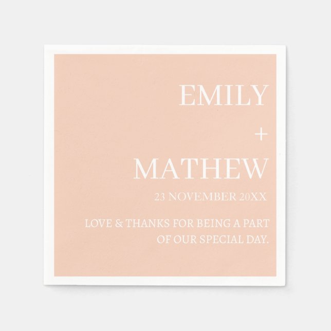 STYLISH MODERN CUSTOMIZED ELEGANT CLASSIC WEDDING  PAPPERSSERVETT (Framsidan)