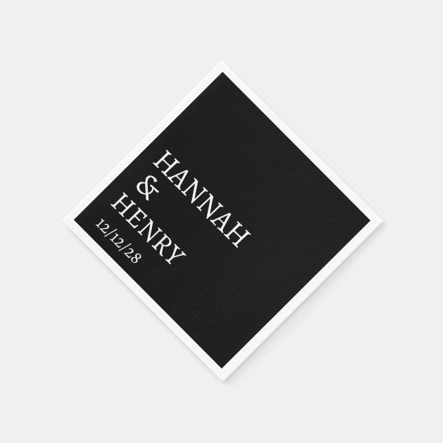 STYLISH MODERN MINIMALIST SCRIPT CUSTOM WEDDING  PAPPERSSERVETT (Hörn)