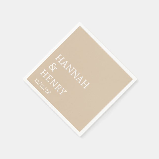 STYLISH MODERN MINIMALIST SCRIPT CUSTOM WEDDING  PAPPERSSERVETT (Hörn)