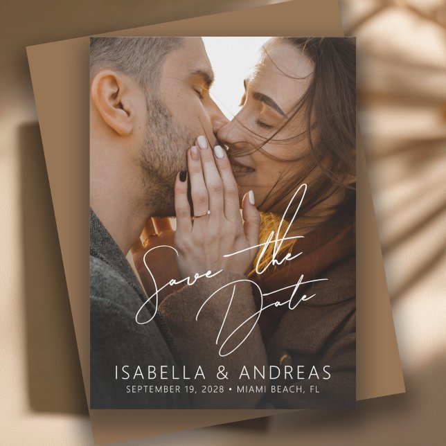 Stylish Modern Photo Wedding Save the Date Spara Datumet (Skapare uppladdad)