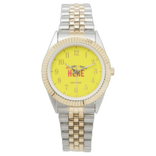 STYLISH MODERN SILVERY GOLDEN BRIGHT YELLOW BRAND ARMBANDSUR