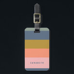 Stylish Modern Stripes Earth Tones Name Contact Bagagebricka<br><div class="desc">This luggage tag features a modern colorblock stripe design with a personalized name on the front and contact information on the back. Soft,  muted tones give it a stylish look while making bags easy to spot during travel. A practical and polished choice for suitcases,  backpacks,  and carry-ons.</div>