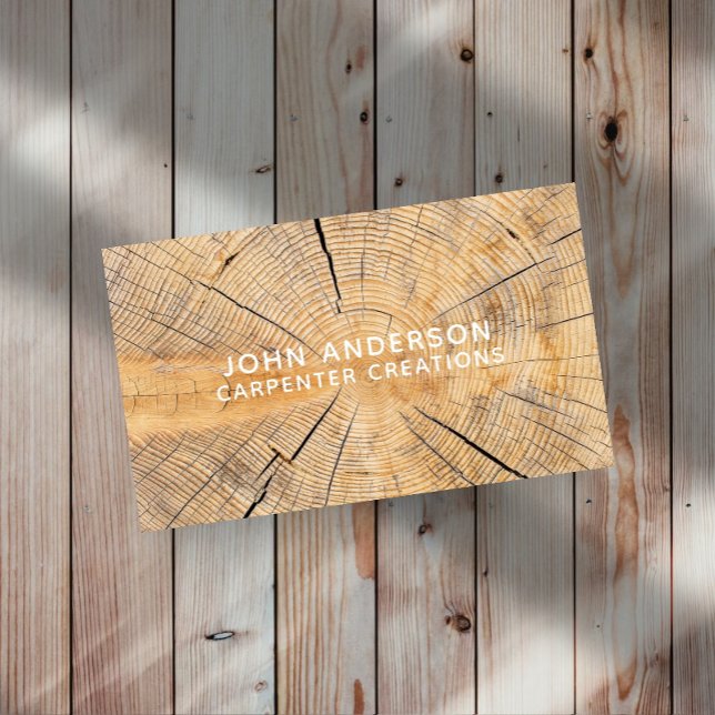 Stylish Modern Wooden Carpentry Business Card Visitkort (Skapare uppladdad)