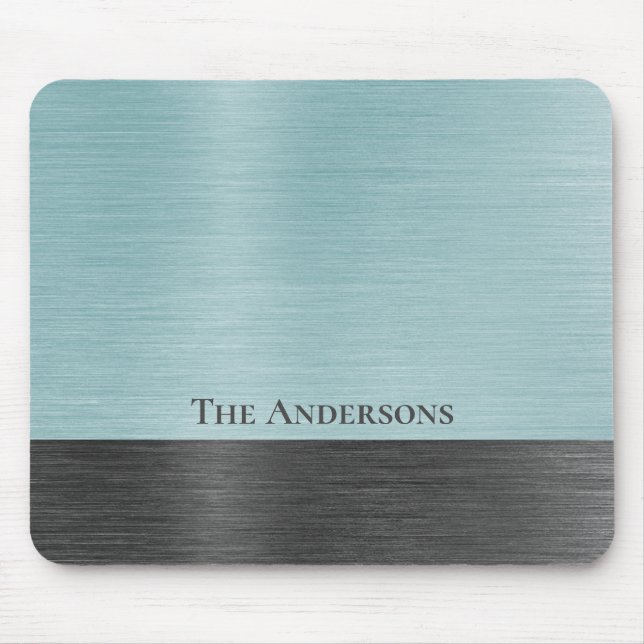 Stylish Monogram Teal Grey Metallic Musmatta (Framsidan)