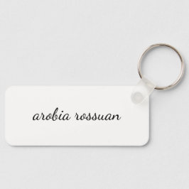 Stylish Monogram | White Script Personalized  Nyckelring