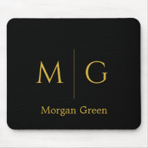 Stylish Monogram with Name Design Black