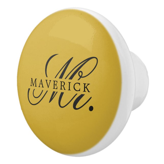 Stylish Mr. & Name Text Stylish Knopp (Höger)