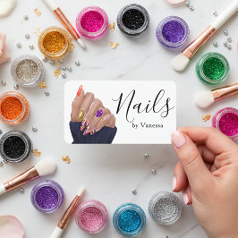 Stylish Nail Artist Nail Technician Branding Chic Visitkort