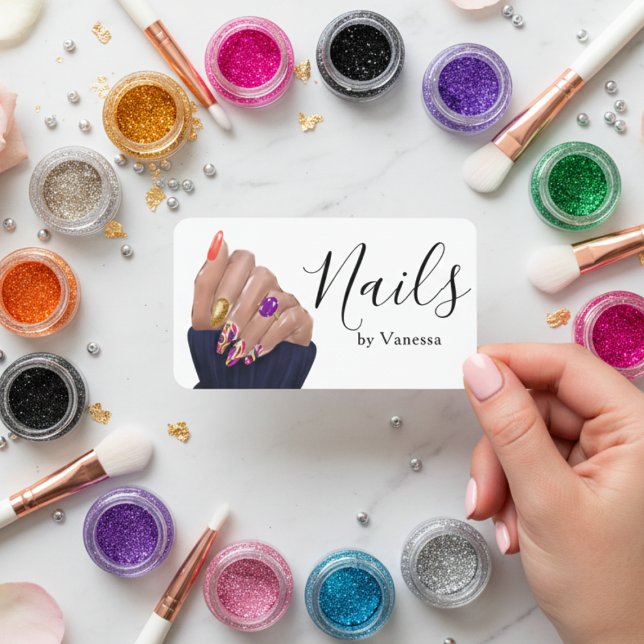 Stylish Nail Artist Nail Technician Branding Chic Visitkort (Skapare uppladdad)
