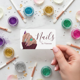 Stylish Nail Technician Branding Nail Artist Chic Visitkort