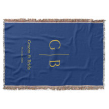 Stylish Navy Throw Blanket for Wedding Favors