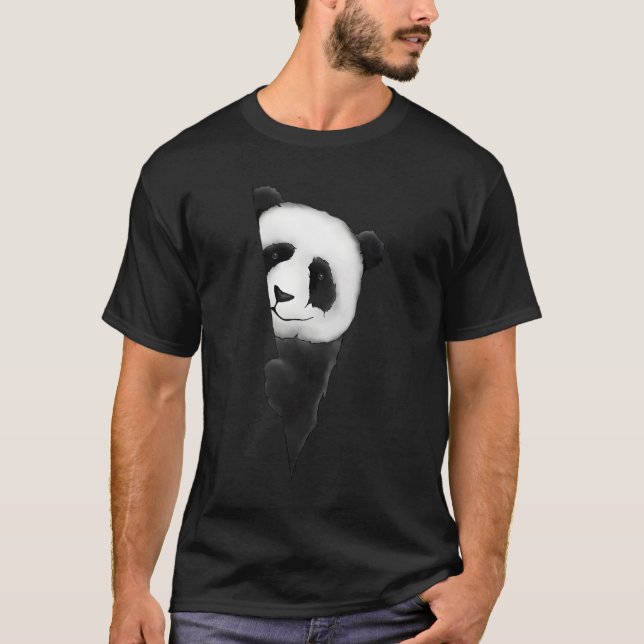 Stylish Panda Work Panda Bear T Shirt (Framsida)