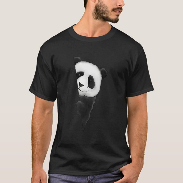 Stylish Panda Work Panda Bear T Shirt (Framsida)