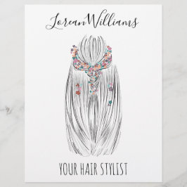 Stylish Pastel Hair Stylist Braid Hairstyle Flower Reklamblad