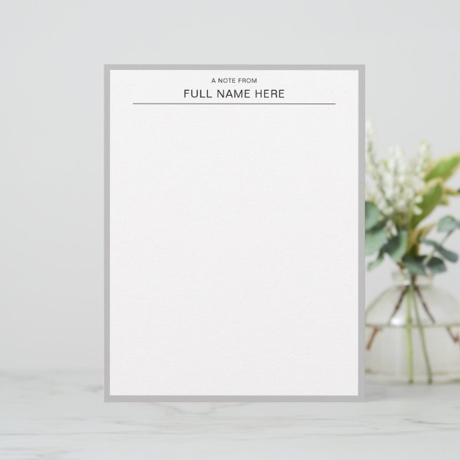 Stylish Personalized Letterhead for Thoughtful Mes Brevhuvud (Stående Fram)